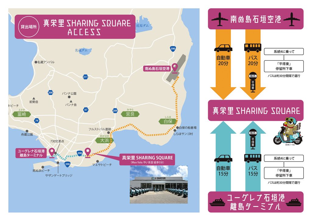 真栄里までのMap